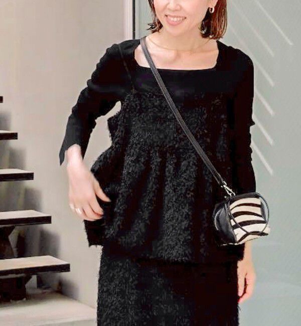 NOLLEY'S sophi「《セットアップ対応》ウォッシャブルフェザーチュールキャミブラウス」|キャミソール|ブラック