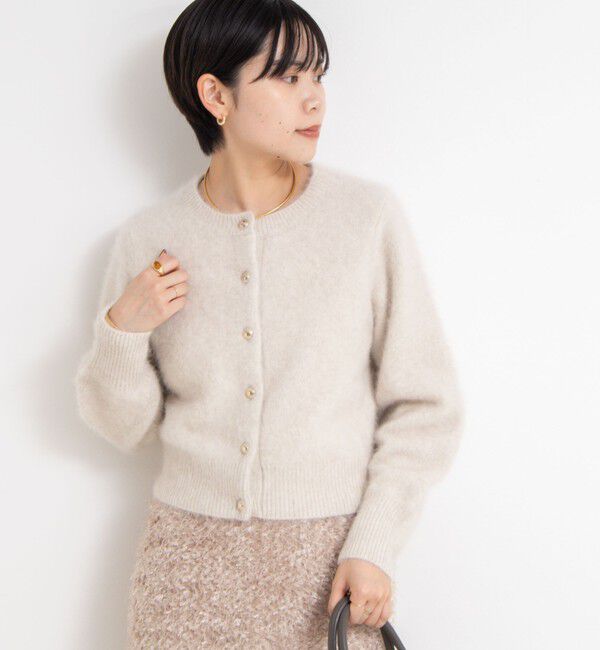 NOLLEY'S sophi「ヘアリーメタル釦クルーネックカーディガン」|カーディガン|
