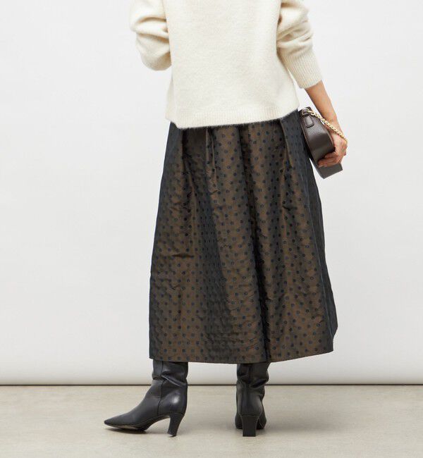 NOLLEY'S「ウォッシャブルドットジャガードタックフレアスカート」|スカート|