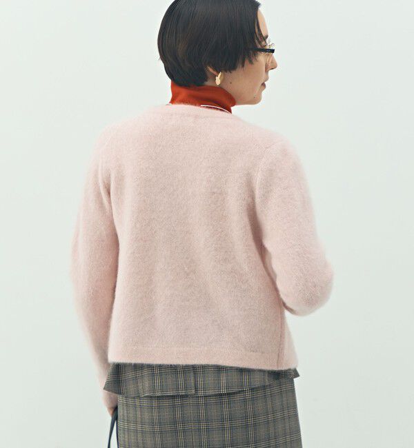 NOLLEY'S「ヘアリークルーネックニットジャケット」|カーディガン|