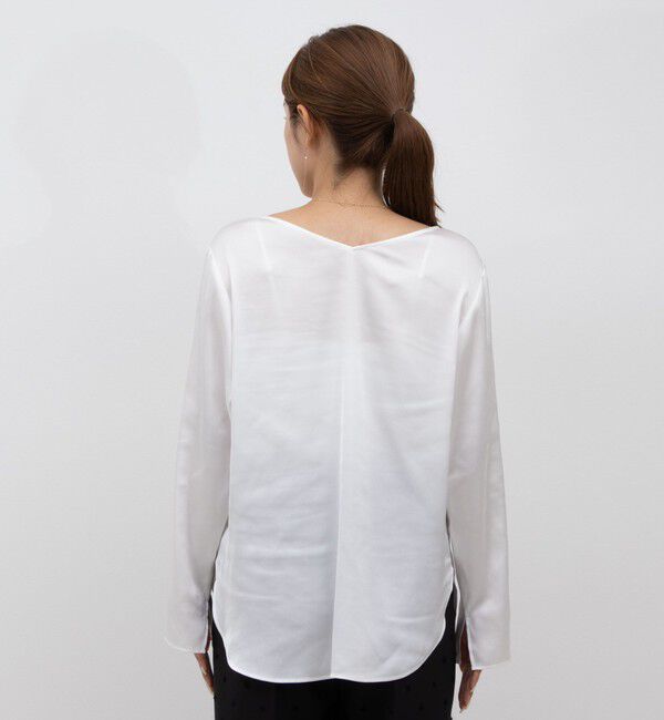 NOLLEY'S「◇【WEB限定】ウォッシャブルリラックスサテン長袖Ｔブラウス」|シャツ・ブラウス|