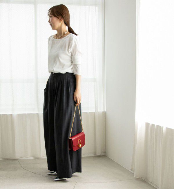 NOLLEY'S「◇【WEB限定】ウォッシャブルリラックスサテン長袖Ｔブラウス」|シャツ・ブラウス|