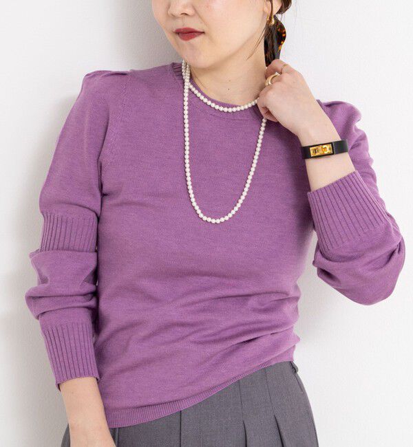 NOLLEY'S sophi「【MARILYN MOON/マリリーンムーン】14G wool modern sleeve top」|ニット・セーター|ラベンダー
