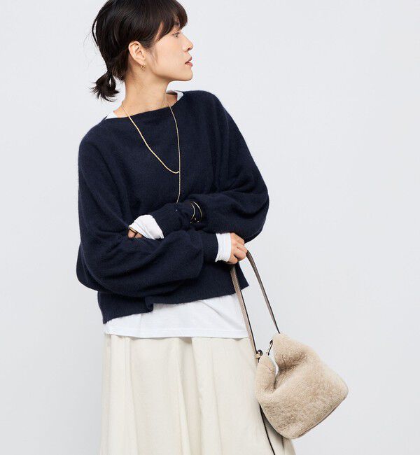 NOLLEY'S「《手洗い可能》ウォッシャブルヘアリーショート丈プルオーバー」|ニット・セーター|