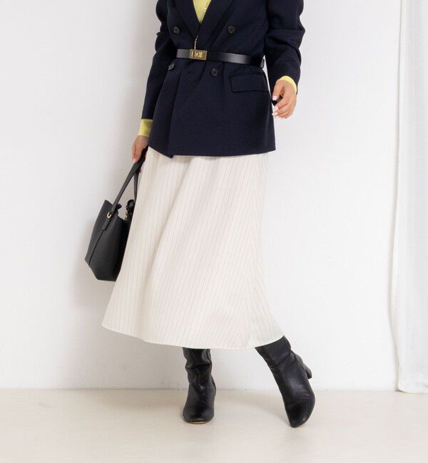 NOLLEY'S「《セットアップ対応》ウォッシャブルウール調フレアスカート」|フレア|ホワイト系4