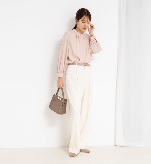 NOLLEY'S sophi「ウォッシャブルバックサテンパール釦タックブラウス」|シャツ・ブラウス|