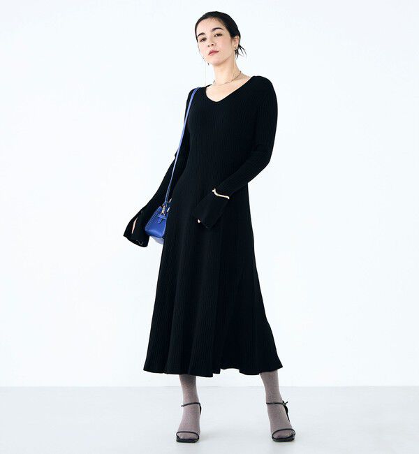 NOLLEY'S「《手洗い可能》フイット＆フレアーVネックワンピース」|ワンピース|