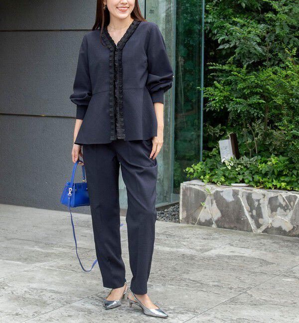 NOLLEY'S「《セットアップ対応》ウォッシャブル衿プリーツペプラムブラウス」|シャツ・ブラウス|