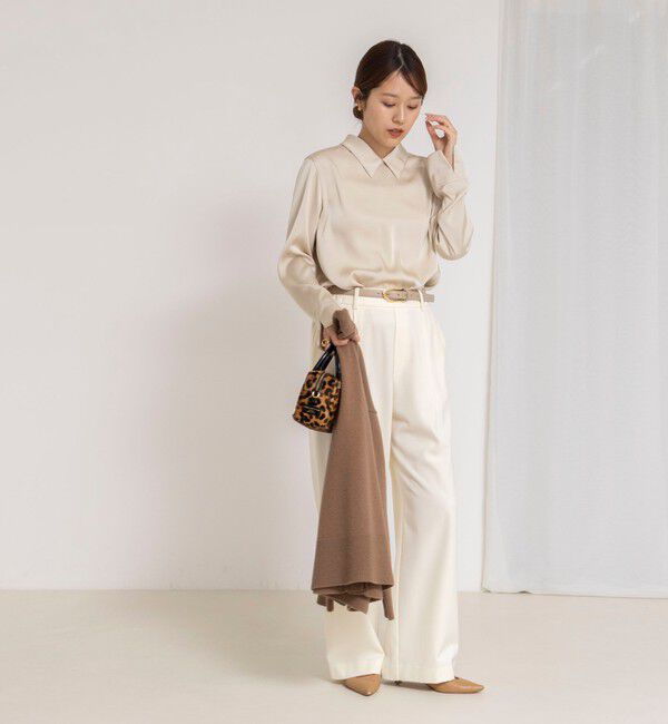 NOLLEY'S「ウォッシャブルNEWオトナサテン襟付きブラウス」|シャツ・ブラウス|