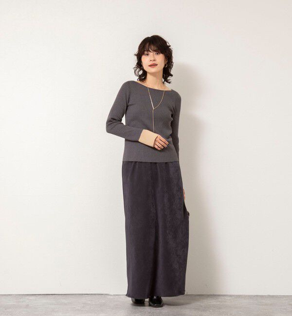 NOLLEY'S sophi「ウォッシャブルスエードサテンナロースカート」|タイト|