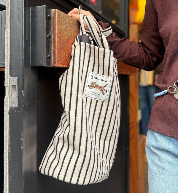 grace grace「【grace grace/グラスグラス】グラスケパイルバッグ-M」|トートバッグ|ベージュ系3