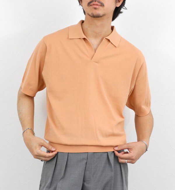 NOLLEY'S goodman「強撚シルクコットン 成型スキッパーニットポロ 26SS / ウォッシャブル」|ポロシャツ|