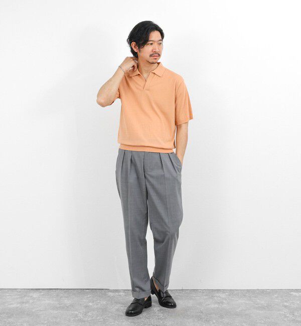 NOLLEY'S goodman「強撚シルクコットン 成型スキッパーニットポロ 26SS / ウォッシャブル」|ポロシャツ|