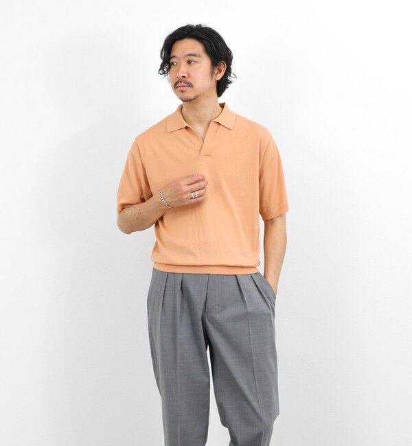 NOLLEY'S goodman「強撚シルクコットン 成型スキッパーニットポロ 26SS / ウォッシャブル」|ポロシャツ|