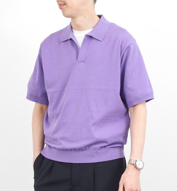 NOLLEY'S goodman「強撚シルクコットン 成型スキッパーニットポロ 26SS / ウォッシャブル」|ポロシャツ|