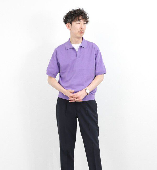 NOLLEY'S goodman「強撚シルクコットン 成型スキッパーニットポロ 26SS / ウォッシャブル」|ポロシャツ|