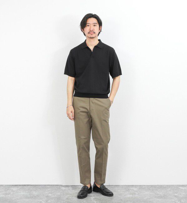 NOLLEY'S goodman「強撚シルクコットン 成型スキッパーニットポロ 26SS / ウォッシャブル」|ポロシャツ|