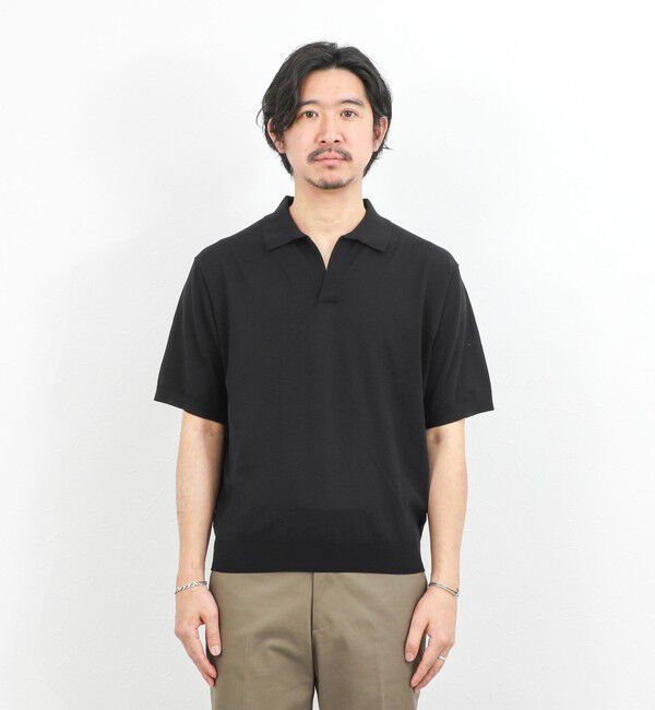 NOLLEY'S goodman「強撚シルクコットン 成型スキッパーニットポロ 26SS / ウォッシャブル」|ポロシャツ|