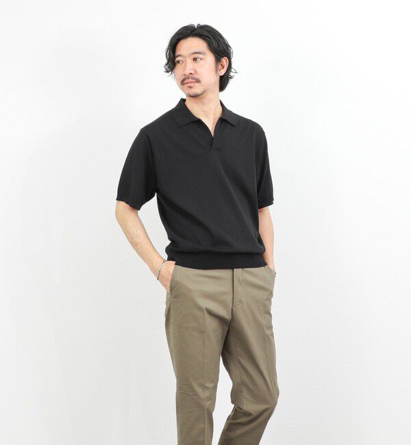 NOLLEY'S goodman「強撚シルクコットン 成型スキッパーニットポロ 26SS / ウォッシャブル」|ポロシャツ|