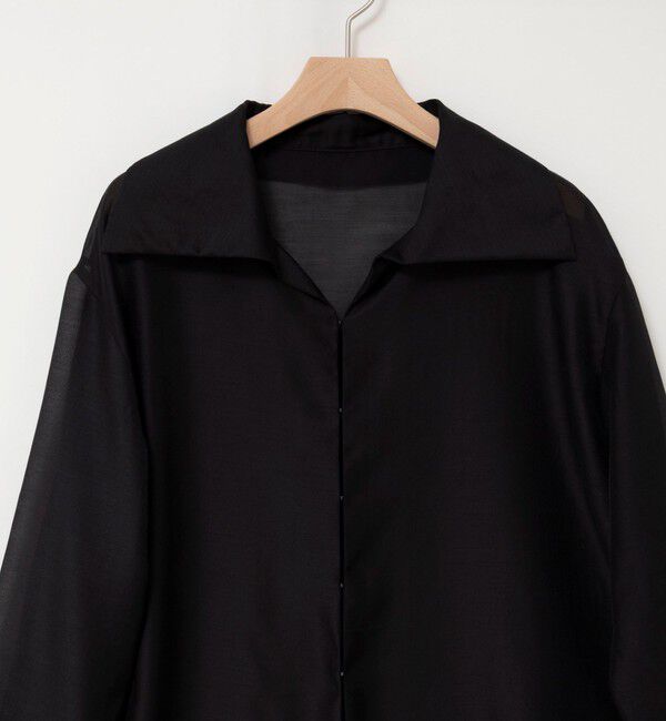 MAQWEL「【MAQWEL/マクウェル】ウォッシャブルオープンカラーシアーブラウス」|シャツ・ブラウス|