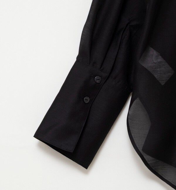 MAQWEL「【MAQWEL/マクウェル】ウォッシャブルオープンカラーシアーブラウス」|シャツ・ブラウス|