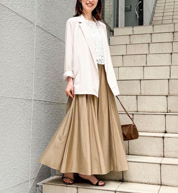 NOLLEY'S sophi「《セットアップ対応》ウォッシャブルエアリージョーゼットドレープライトジャケット」|テーラードジャケット|