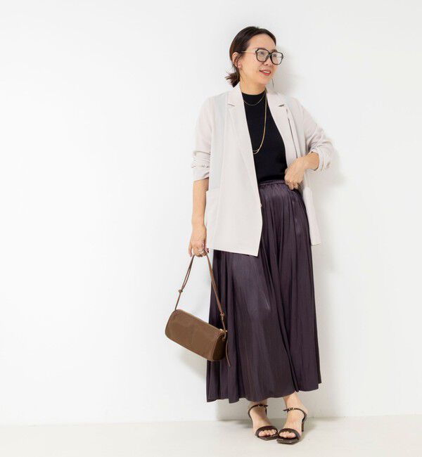 NOLLEY'S sophi「《セットアップ対応》ウォッシャブルエアリージョーゼットドレープライトジャケット」|テーラードジャケット|