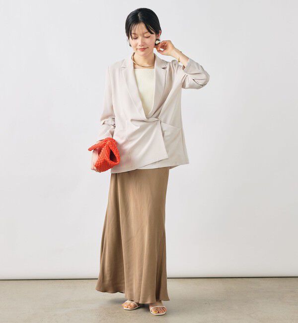 NOLLEY'S sophi「《セットアップ対応》ウォッシャブルエアリージョーゼットドレープライトジャケット」|テーラードジャケット|