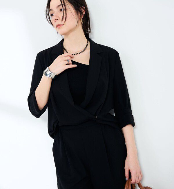 NOLLEY'S sophi「《セットアップ対応》ウォッシャブルエアリージョーゼットドレープライトジャケット」|テーラードジャケット|