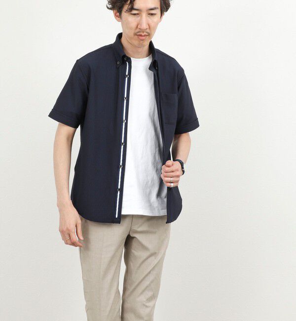 NOLLEY'S goodman「《ビジカジ対応》トリコットサッカーテープBD SS 半袖ボタンダウンシャツ 26SS」|シャツ・ブラウス|