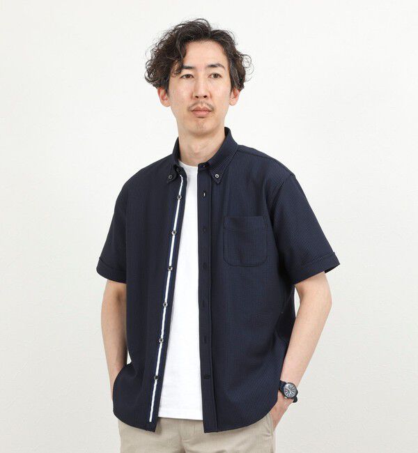 NOLLEY'S goodman「《ビジカジ対応》トリコットサッカーテープBD SS 半袖ボタンダウンシャツ 26SS」|シャツ・ブラウス|