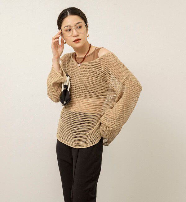 MAQWEL「【MAQWEL/マクウェル】ウォッシャブル透かし編みサマーニットプルオーバー」|ニット・セーター|