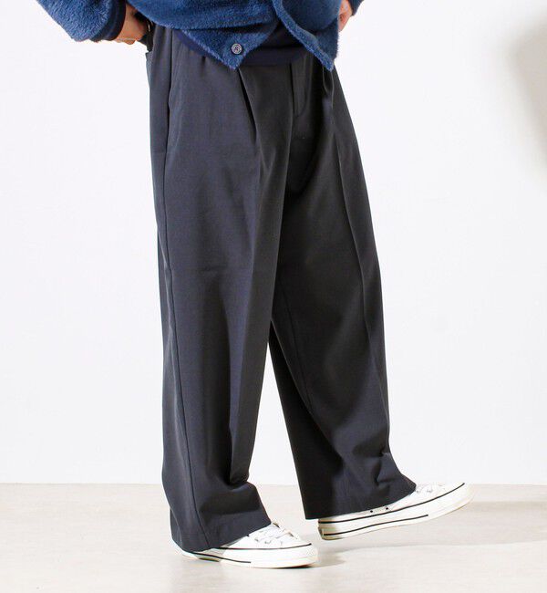 GLOSTER「【セットアップ対応】ウールライクワイドパンツ」|チノ|