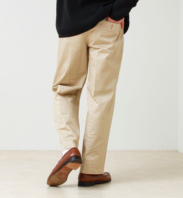 GLOSTER「【大人の万能パンツ】タックチノイージートラウザー」|チノ|