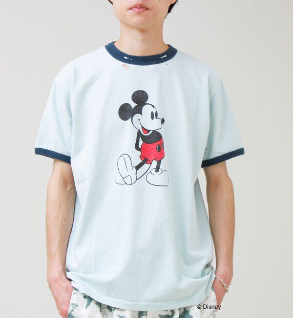 GLOSTER「【GOOD ROCK SPEED】MICKEY / ミッキーマウス リンガーダメージT」|Tシャツ・カットソー|