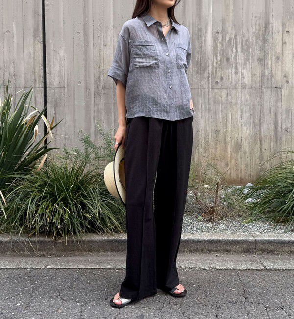 fredy emue「リネン混ハイゲージセンターシームパンツ」|チノ|