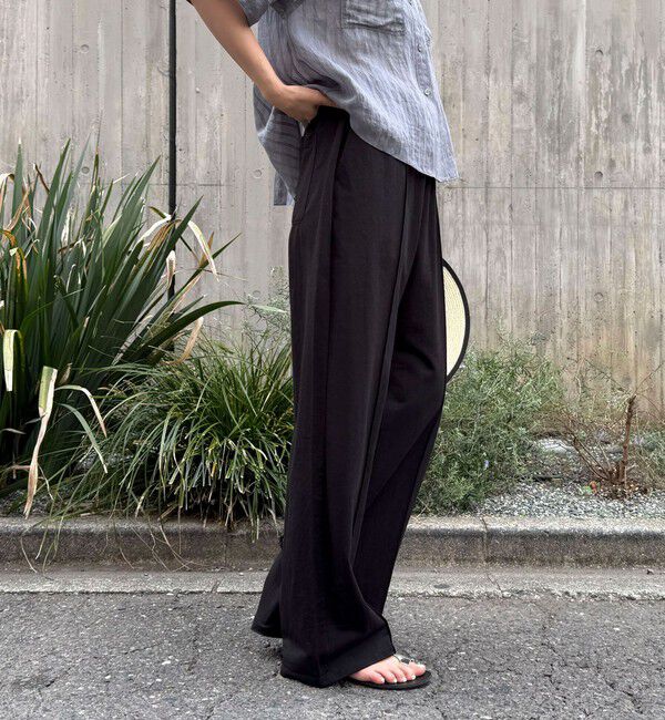 fredy emue「リネン混ハイゲージセンターシームパンツ」|チノ|