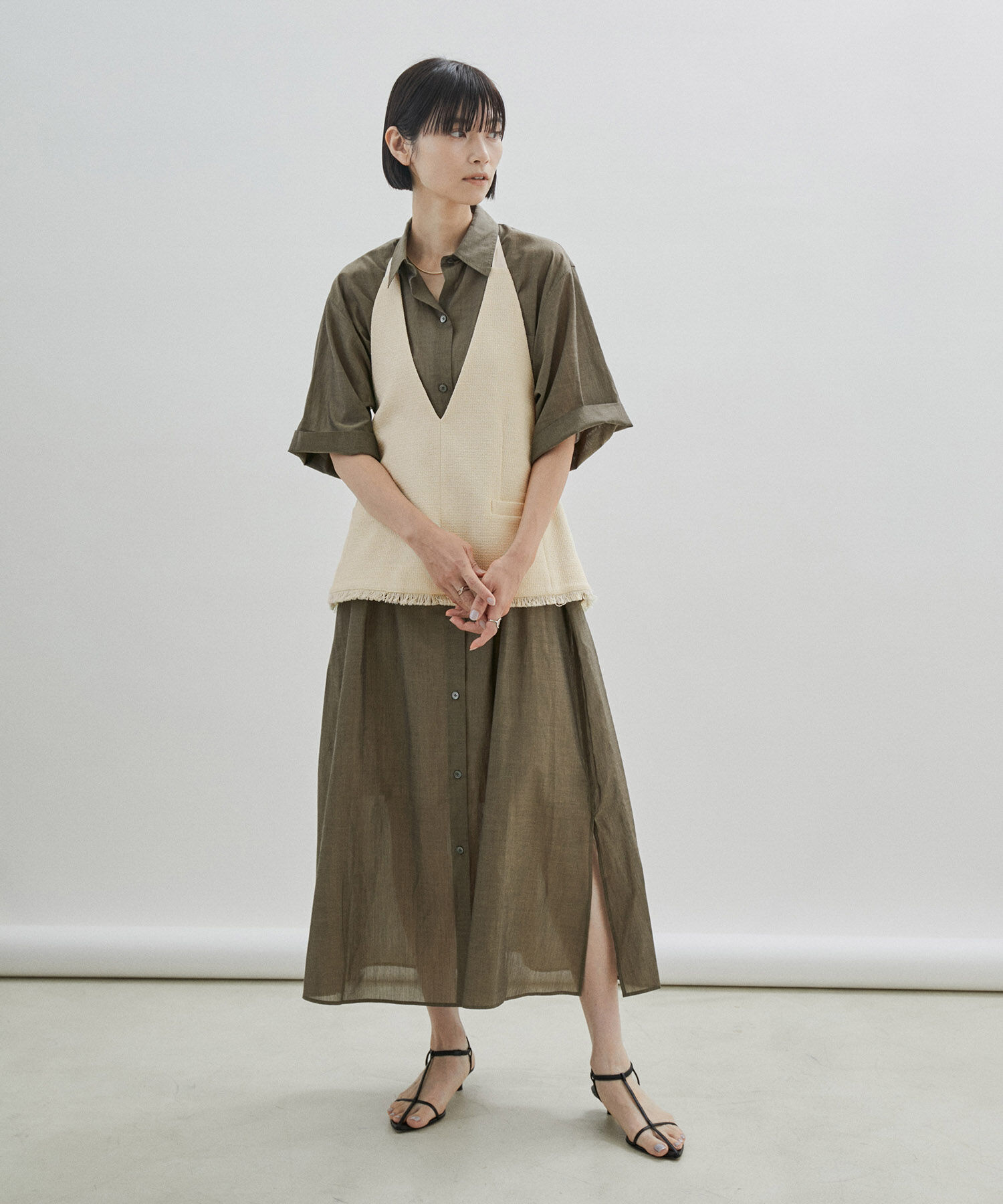 SALON adam et rope'「【サステナブル】ツイードジレ/ベスト」|ベスト・ジレ|