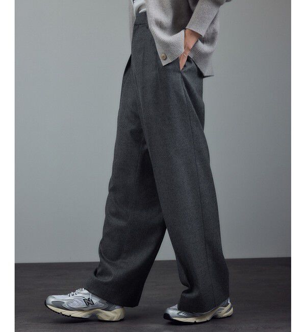 SALON adam et rope'「ウールタックワイドパンツ / セットアップ対応」|スラックス|