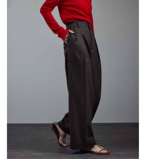 SALON adam et rope'「ウールタックワイドパンツ / セットアップ対応」|スラックス|