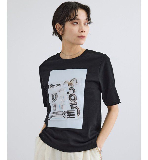 SALON adam et rope'「【Lee Izumida by SALON】プリントコンパクトT」|Tシャツ・カットソー|ブラック(01)