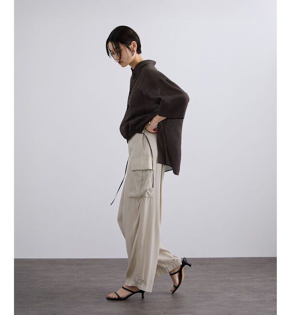 SALON adam et rope'「ペーパーリネンハーフスリーブニュアンスシャツ」|シャツ・ブラウス|