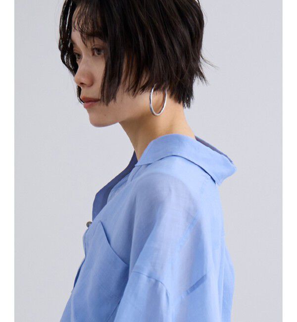 SALON adam et rope'「ペーパーリネンハーフスリーブニュアンスシャツ」|シャツ・ブラウス|