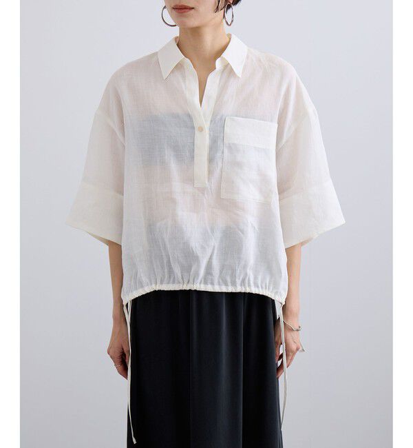 SALON adam et rope'「ペーパーリネンハーフスリーブニュアンスシャツ」|シャツ・ブラウス|