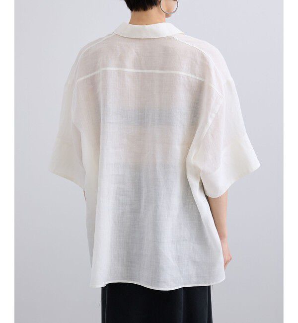 SALON adam et rope'「ペーパーリネンハーフスリーブニュアンスシャツ」|シャツ・ブラウス|