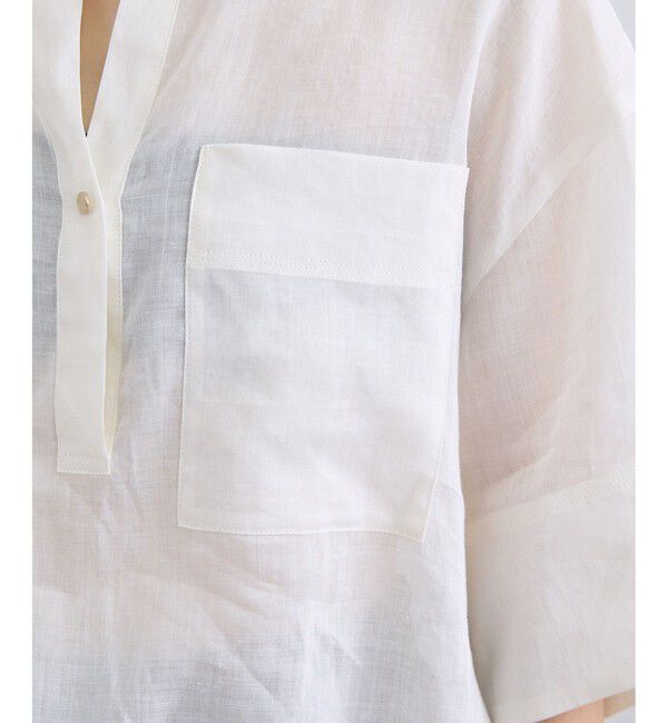 SALON adam et rope'「ペーパーリネンハーフスリーブニュアンスシャツ」|シャツ・ブラウス|