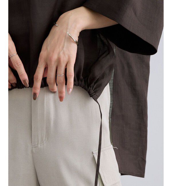 SALON adam et rope'「ペーパーリネンハーフスリーブニュアンスシャツ」|シャツ・ブラウス|