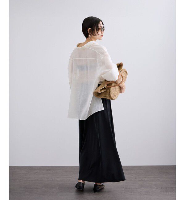 SALON adam et rope'「ペーパーリネンハーフスリーブニュアンスシャツ」|シャツ・ブラウス|