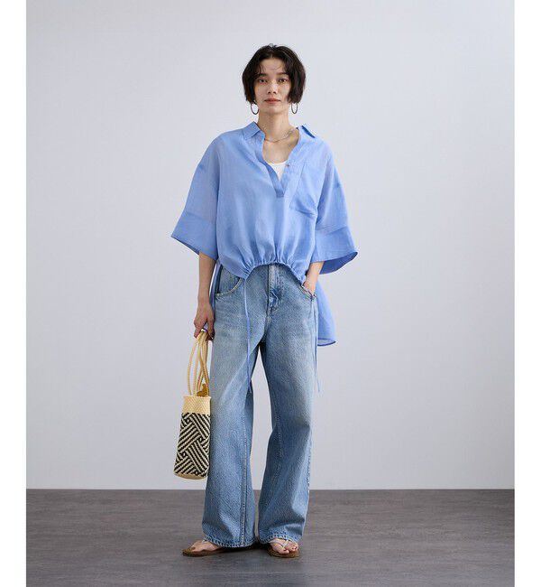 SALON adam et rope'「ペーパーリネンハーフスリーブニュアンスシャツ」|シャツ・ブラウス|