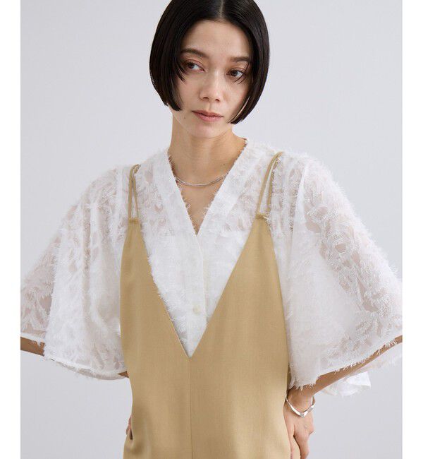 SALON adam et rope'「【WEB限定】フラワーカットジャガードブラウス」|シャツ・ブラウス|